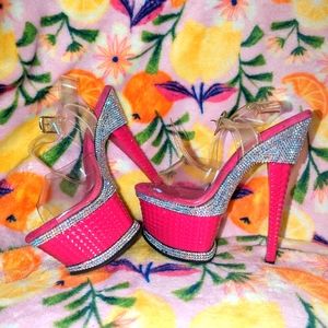 Pleasers Crystal Bling Platforms